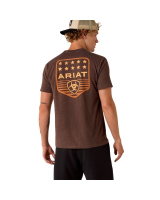 Ariat - Stripe Patriotic Badge T-Shirt Brown