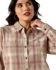 Ariat - Billie Jean White Pepper Coral Plaid Western Shirt