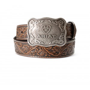 Leather Belt - Ariat Leather Cow Buckle Belt