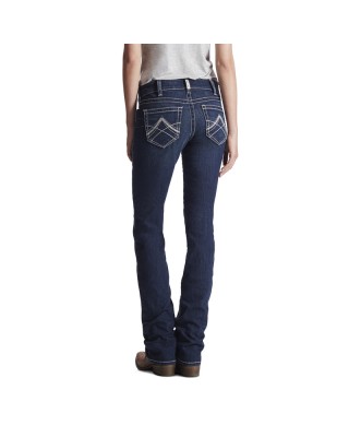 Ariat - R.E.A.L. Mid Rise Icon Stackable Straight Leg Jeans