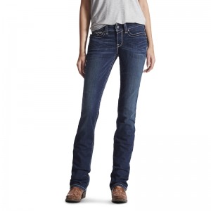 Ariat - R.E.A.L. Mid Rise Icon Stackable Straight Leg Jeans