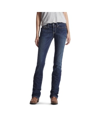 Ariat - R.E.A.L. Mid Rise Icon Stackable Straight Leg Jeans