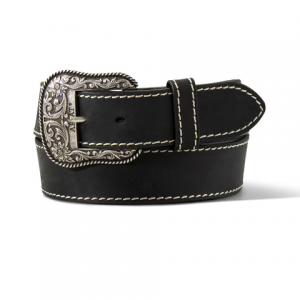 Leather Belt - Ariat Accent Stitch Black