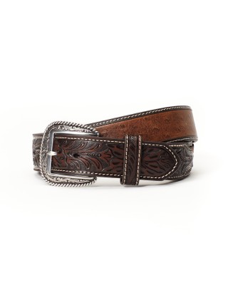 Leather Belt - Ariat 1.5" Ostrich Tooled Belt
