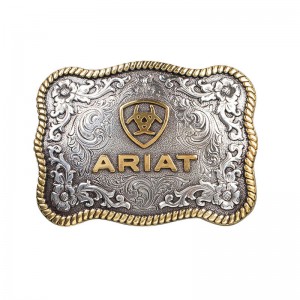 Belt Buckle - Ariat Rectangular Edged Silver 