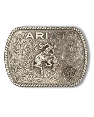 Belt Buckle - Ariat Rectangle Buckle Saddle Bronc Motif