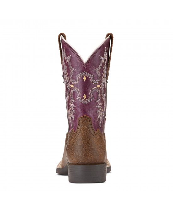 Ariat - Children's Tombstone Plum Wide Square Toe Western Boot