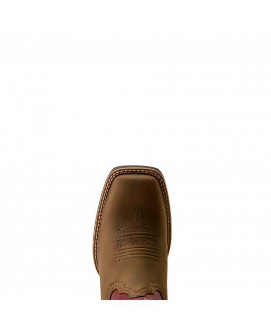 Ariat - Hybrid Ranchwork Berry Wide Square Toe Western Boot Ariat - Hybrid Ranchwork Berry Wide Square Toe Western Boot