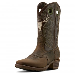 Ariat -  Hybrid Roughstock Antler Cowboy Boot
