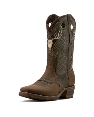 Ariat -  Hybrid Roughstock Antler Cowboy Boot