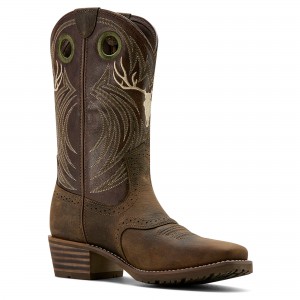 Ariat -  Hybrid Roughstock Antler Cowboy Boot