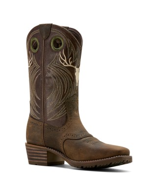Ariat -  Hybrid Roughstock Antler Cowboy Boot