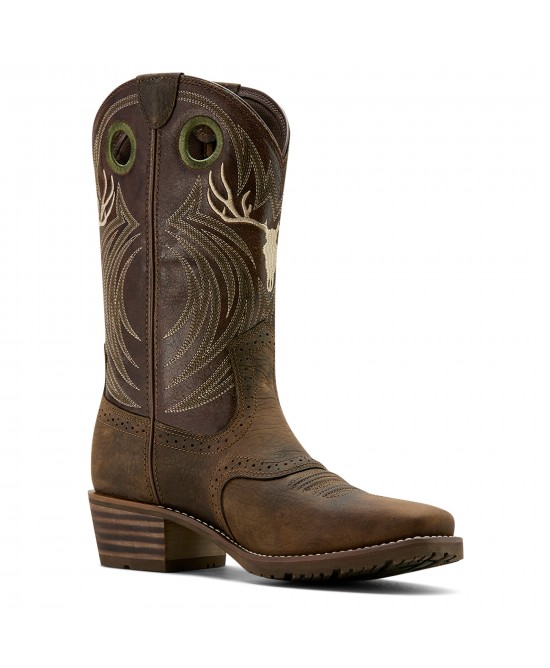 Ariat -  Hybrid Roughstock Antler Cowboy Boot