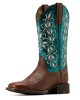 Ariat - Round Up Holly Wide Square Toe Turquoise Western Boot Ariat - Round Up Holly Wide Square Toe Turquoise Western Boot