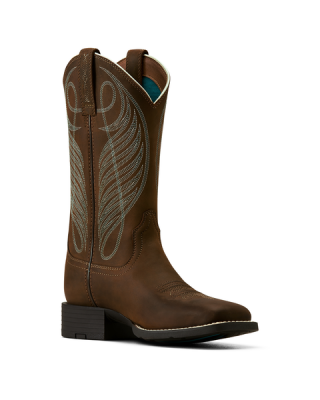 Ariat - Round Up Wide Square Toe Western Boot Turquoise