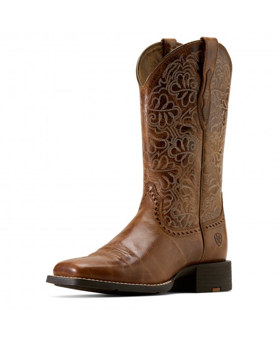 Ariat - Round Up Brown Remuda Wide Square Toe Western Boot Ariat - Round Up Brown Remuda Wide Square Toe Western Boot