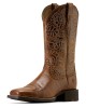 Ariat - Round Up Brown Remuda Wide Square Toe Western Boot Ariat - Round Up Brown Remuda Wide Square Toe Western Boot