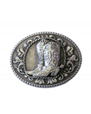 Belt Buckle -  Cowboy Boots Scroll