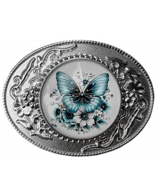 Belt Buckle - Butterfly Blue