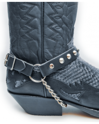 Boot Straps - Conical Stud Black - Thick