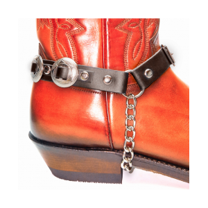 Boot Straps - Concho Brown Leather