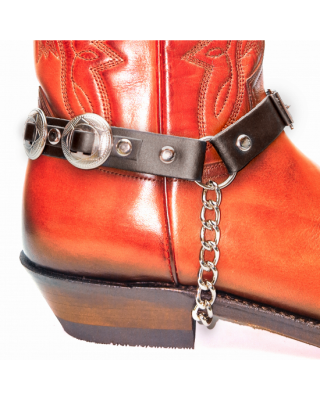Boot Straps - Concho Brown Leather