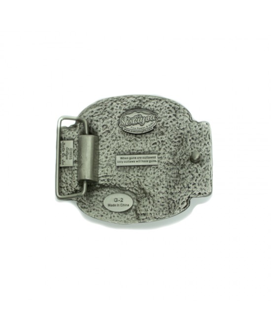 Belt Buckle - Skull Holding Gun