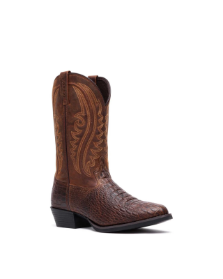 Durango - Men's Shyloh Brown Western Boots - Cigar Croco / Trail Brown