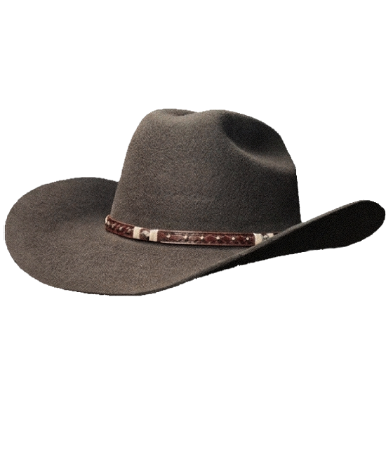 Wool Felt Western Brown Hat - Cognac Hatband Wool Felt Western Brown Hat - Cognac Hatband