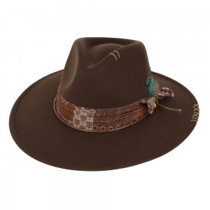 Rocker Fedora Hat Brown