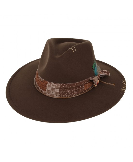 Rocker Fedora Hat Brown Rocker Fedora Hat Brown