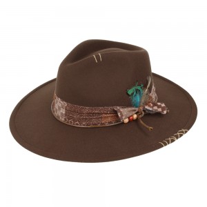 Rocker Fedora Hat Brown