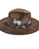 Rocker Distressed Fedora Hat Brown Rocker Distressed Fedora Hat Brown