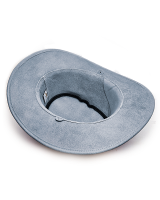 Leather Western Hat - Grey