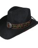 Straw Western Hat Black with Red Hatband Straw Western Hat Black with Red Hatband