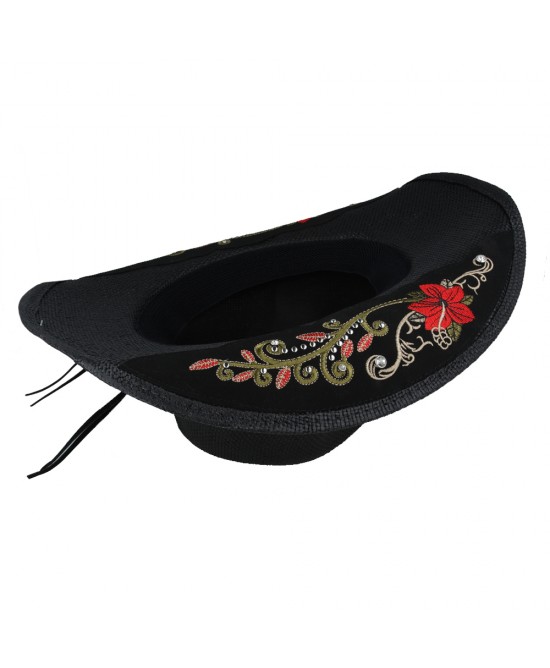 Straw Western Hat Black with Red Hatband Straw Western Hat Black with Red Hatband
