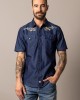 Kimes Ranch - Leland Indigo Men's Short Sleeve Shirt