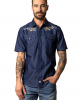 Kimes Ranch - Leland Indigo Men's Short Sleeve Shirt