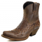 Mayura 012 Ankle Cowboy Boot Leather Genuine Snakeskin - Castana