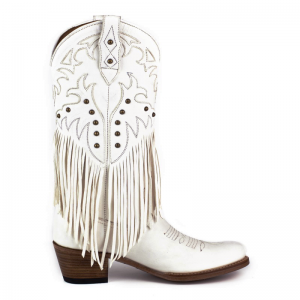 Mayura 2475 Fado White Fringes Ladies Cowgirl Boot