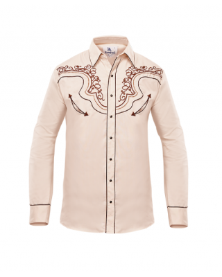 Rangers - 012CA01 Beige Men's Western Shirt