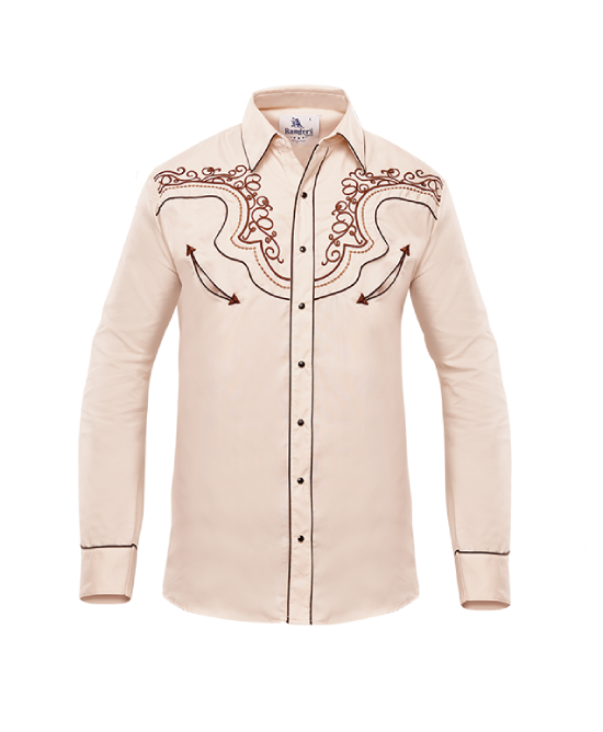 Rangers - 012CA01 Beige Men's Western Shirt
