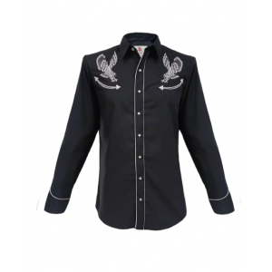 Rangers - 245CA01 Black Men's Western Shirt