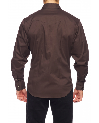 Rodeo Clothing - AC108L Dark Brown Men's Western Shirt