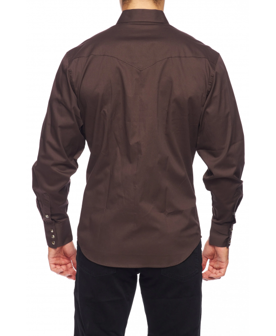 Rodeo Clothing - AC108L Dark Brown Men's Western Shirt