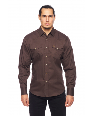 Rodeo Clothing - AC108L Dark Brown Men's Western Shirt