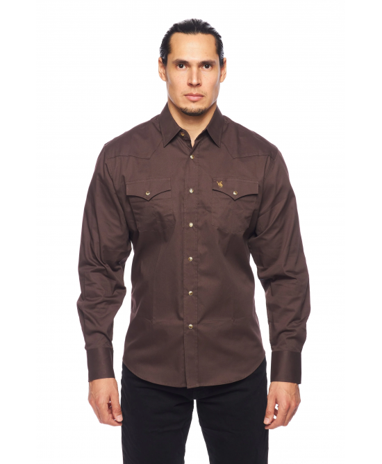 Rodeo Clothing - AC108L Dark Brown Men's Western Shirt