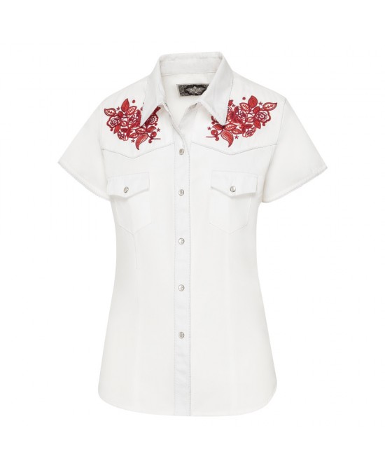 Stars & Stripes - Summer Women's Western Short Shirt Stars & Stripes - Summer Women's Western Short Shirt