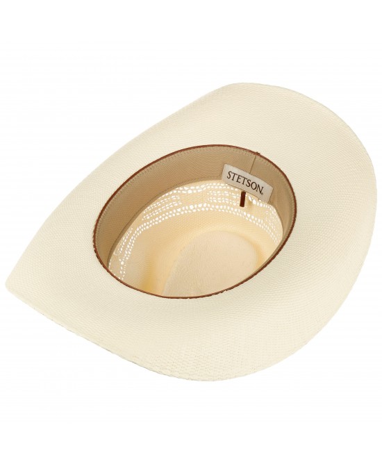 Straw - Stetson Brown Hatband Western Vented Toyo