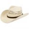 Straw - Stetson Brown Hatband Western Vented Toyo